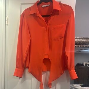 Trina Turk 100% silk Orange  Blouse